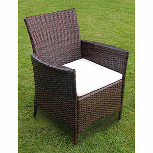 vidaXL 7-Piece Garden Dining Set with Cushions Poly Rattan Brown