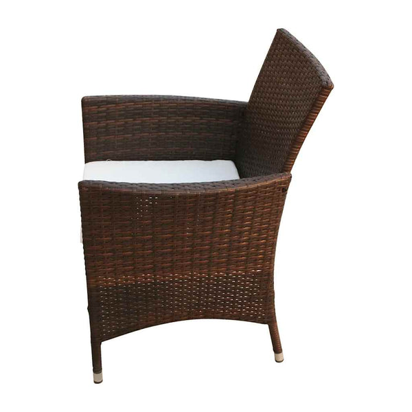 vidaXL 7-Piece Garden Dining Set with Cushions Poly Rattan Brown