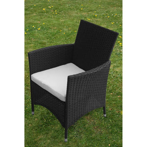 vidaXL 5-Piece Garden Dining Set with Cushions Poly Rattan Black