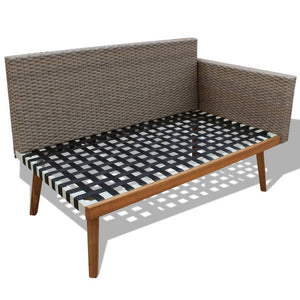 vidaXL 4-Piece Garden Lounge Set with Cushions Poly Rattan Grey