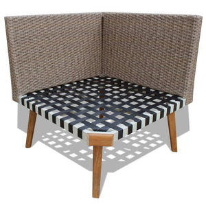 vidaXL 4-Piece Garden Lounge Set with Cushions Poly Rattan Grey