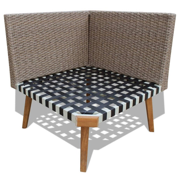 vidaXL 4-Piece Garden Lounge Set with Cushions Poly Rattan Grey