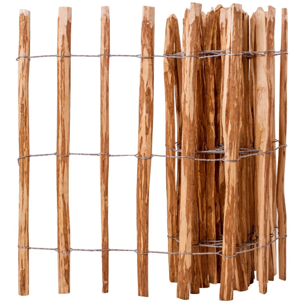 vidaXL Hazel Wood Picket Fence 90x500 cm