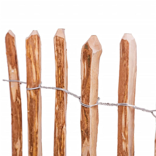 vidaXL Hazel Wood Picket Fence 90x500 cm