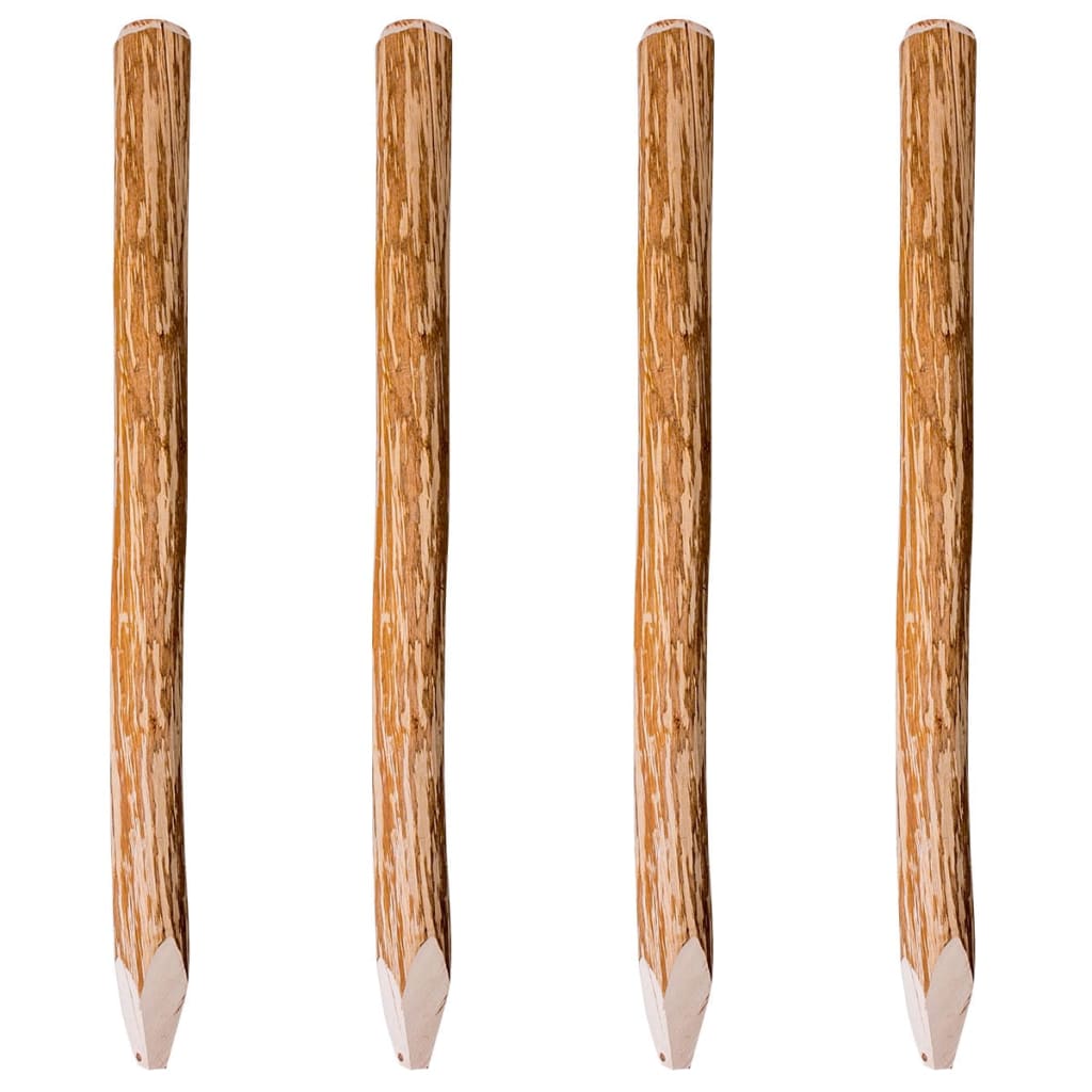 vidaXL Fence Posts with Pointed Ends 4 pcs. Hazelwood 120 cm