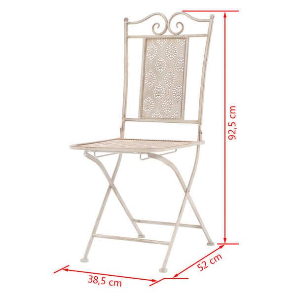 vidaXL 3-Piece Bistro Set Steel White