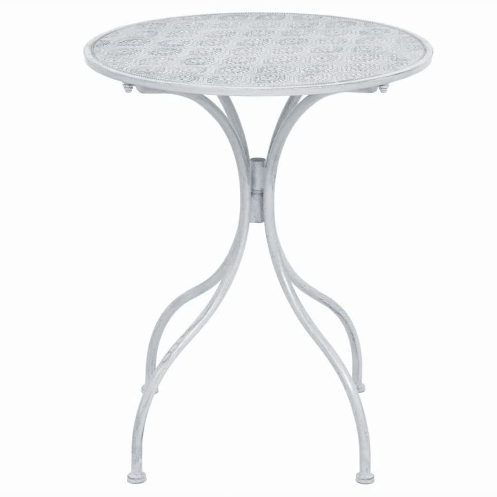 vidaXL 3-Piece Bistro Set Steel Grey and White