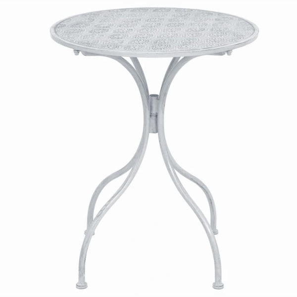 vidaXL 3-Piece Bistro Set Steel Grey and White