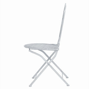 vidaXL 3-Piece Bistro Set Steel Grey and White