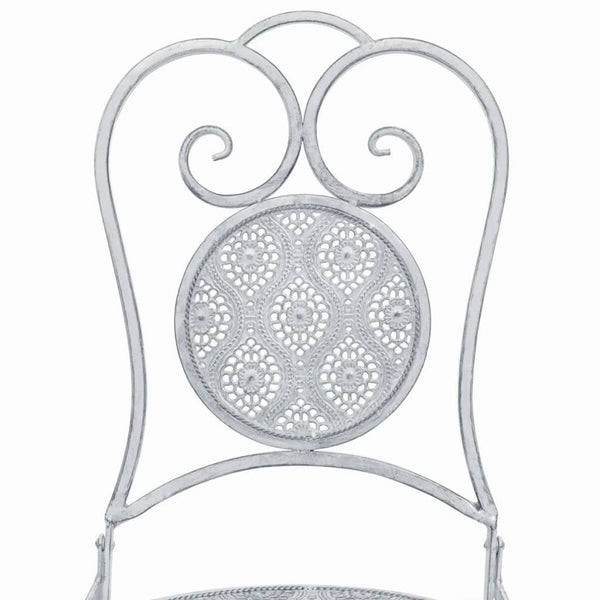 vidaXL 3-Piece Bistro Set Steel Grey and White