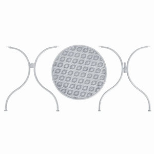 vidaXL 3-Piece Bistro Set Steel Grey and White