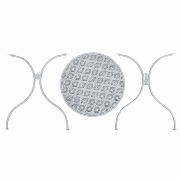 vidaXL 3-Piece Bistro Set Steel Grey and White