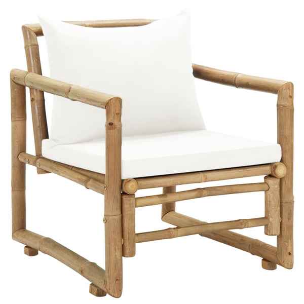 vidaXL Garden Chairs 2 pcs. with Cushions and Pillows Bamboo