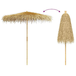 vidaXL Bamboo Parasol with Banana Leaf Roof 210 cm