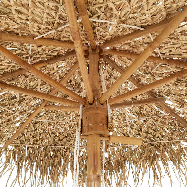 vidaXL Bamboo Parasol with Banana Leaf Roof 210 cm