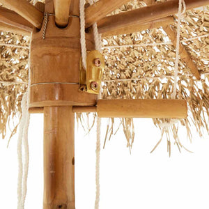 vidaXL Bamboo Parasol with Banana Leaf Roof 210 cm