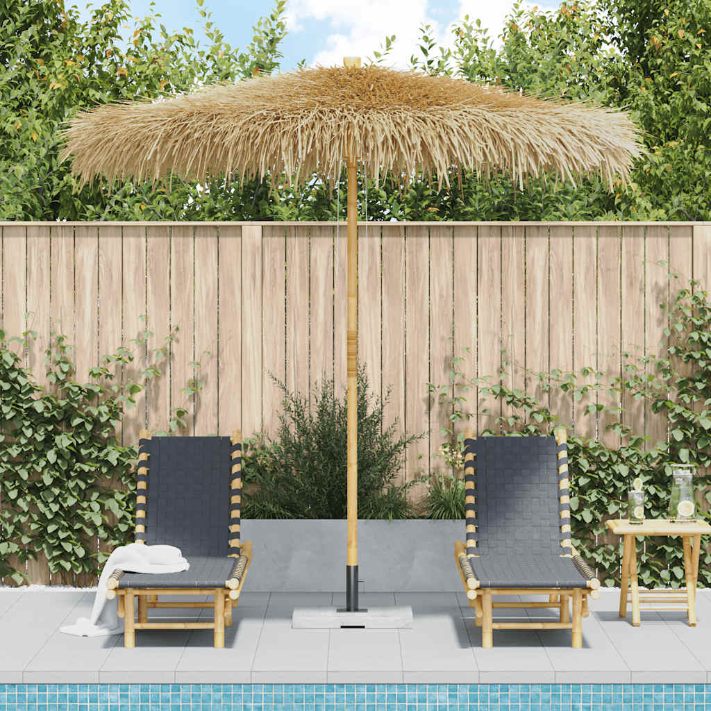 vidaXL Bamboo Parasol with Banana Leaf Roof 210 cm