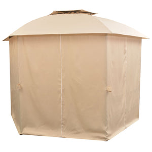 vidaXL Hexagonal Garden Gazebo with Curtains 360x265 cm