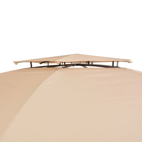 vidaXL Hexagonal Garden Gazebo with Curtains 360x265 cm