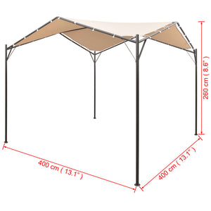 vidaXL Party Tent Gazebo Canopy 4x4 m Steel Beige