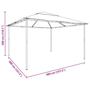 Pavillon Partyzelt 4x4 m Beige