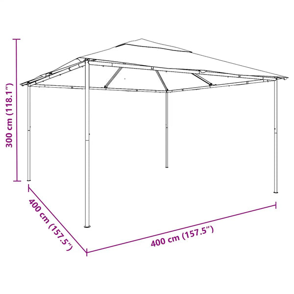 Pavillon Partyzelt 4x4 m Beige