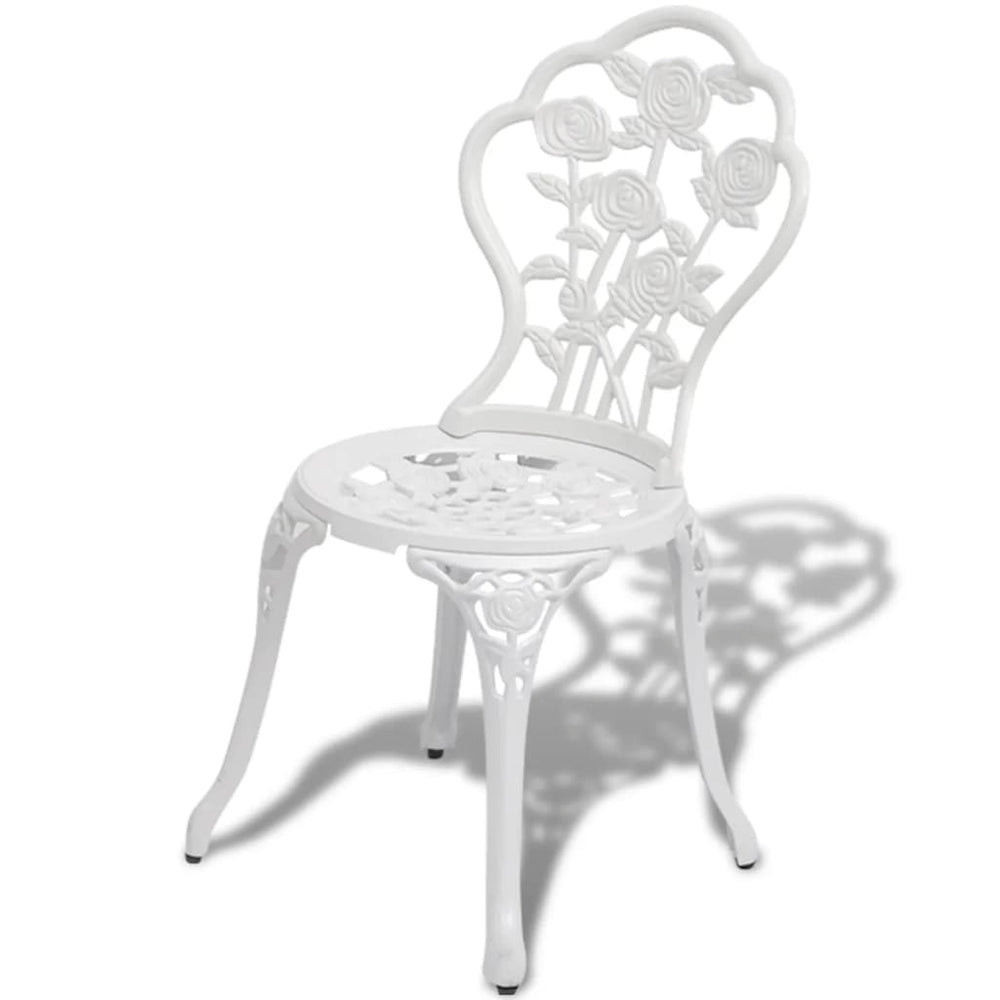 Bistro Stühle 2er Set, Aluminiumguss Weiß