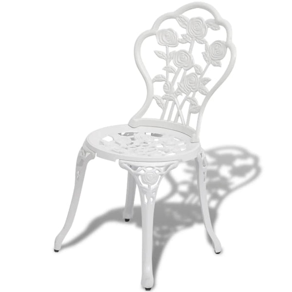 Bistro Stühle 2er Set, Aluminiumguss Weiß