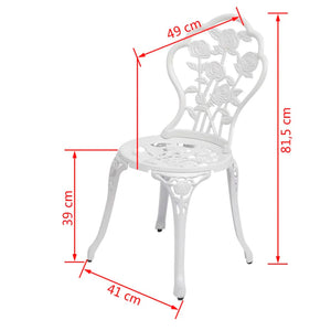 Bistro Stühle 2er Set, Aluminiumguss Weiß