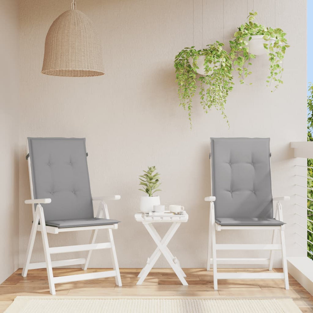 Gartenstuhlauflagen Hochlehner Grau 2er Set