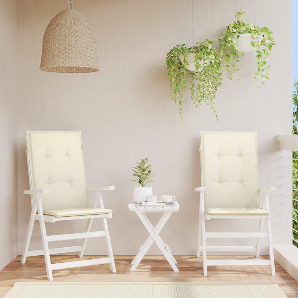 Gartenstuhlauflagen Hochlehner Creme 2er-Set