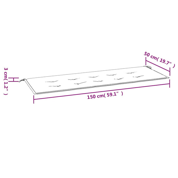 Anthrazit Gartenbank Auflage 150x50 cm
