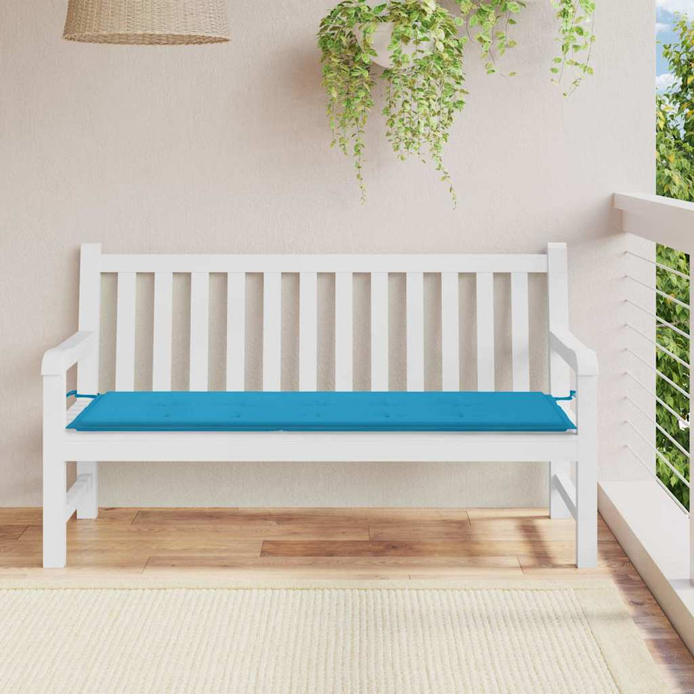Blaue Gartenbank Auflage 150x50 cm