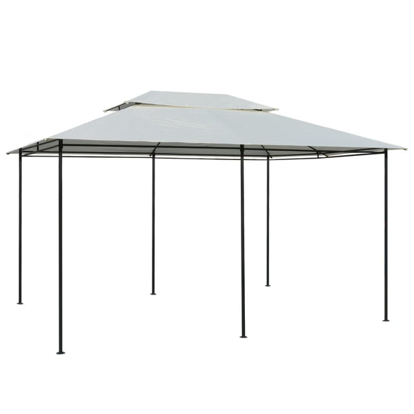Gartenpavillon 4x3 m mit Vorhängen, Weiß