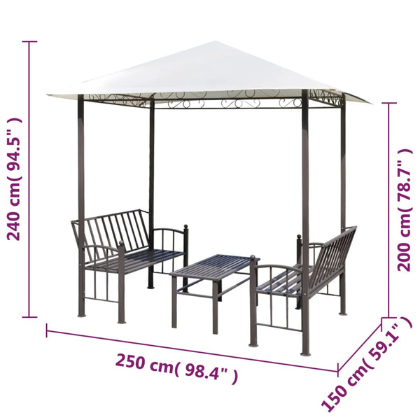 Gartenpavillon mit Tisch und Bänken