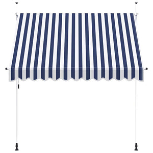 vidaXL Retractable Awning Manual 250 cm Blue/White Striped