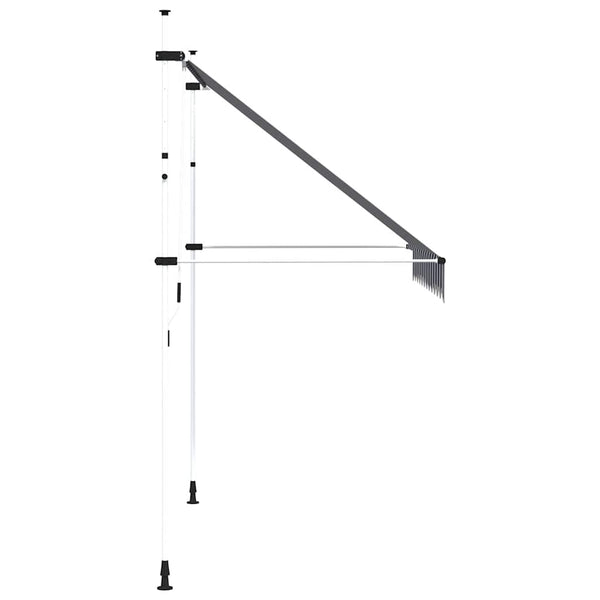 vidaXL Retractable Awning Manual 250 cm Blue/White Striped