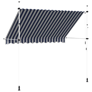 vidaXL Retractable Awning Manual 300 cm Blue/White Striped