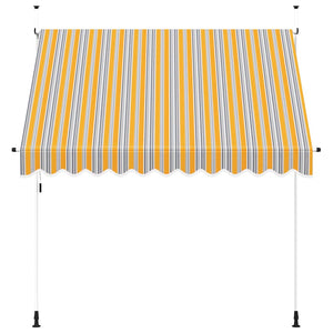 vidaXL Retractable Awning Manual 250 cm Yellow/Blue Striped