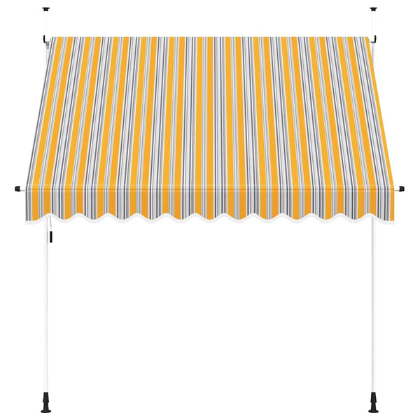 vidaXL Retractable Awning Manual 250 cm Yellow/Blue Striped