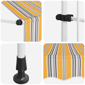 vidaXL Retractable Awning Manual 250 cm Yellow/Blue Striped