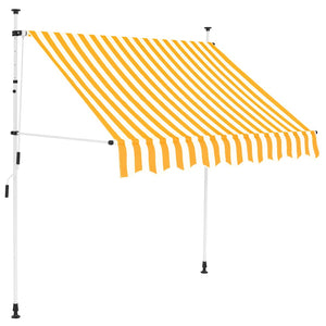 vidaXL Manual Retractable Awning 150 cm Orange/White Striped