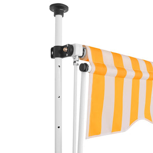 vidaXL Manual Retractable Awning 150 cm Orange/White Striped