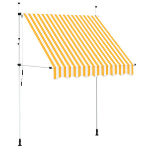 vidaXL Retractable Awning Manual 200 cm Orange/White Striped