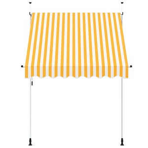 vidaXL Retractable Awning Manual 200 cm Orange/White Striped
