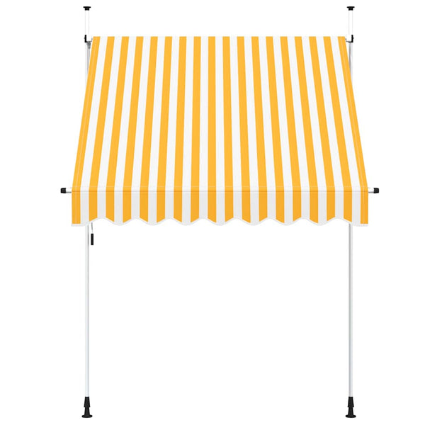 vidaXL Retractable Awning Manual 200 cm Orange/White Striped