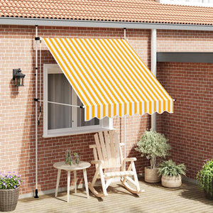 vidaXL Retractable Awning Manual 200 cm Orange/White Striped