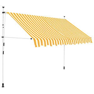 vidaXL Retractable Awning Manual 250 cm Orange/White Striped