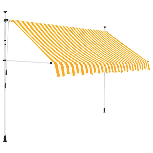vidaXL Retractable Awning Manual 250 cm Orange/White Striped