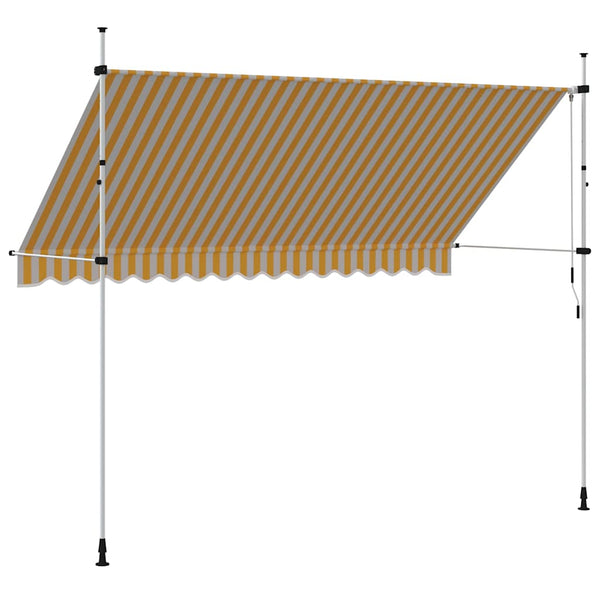 vidaXL Retractable Awning Manual 350 cm Orange/White Striped